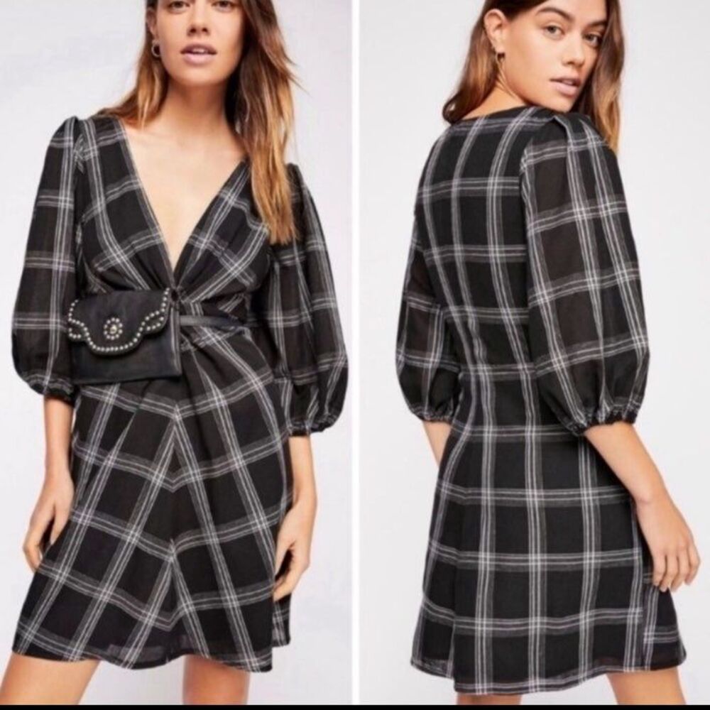 Free People Plaid Dress NWOT